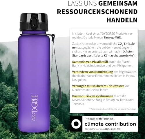 720°DGREE uberBottle Trinkflasche SoftTouch 500ml - Auslaufsicher, BPA-Frei - für Sport und Outdoor-Aktivitäten - Climat
