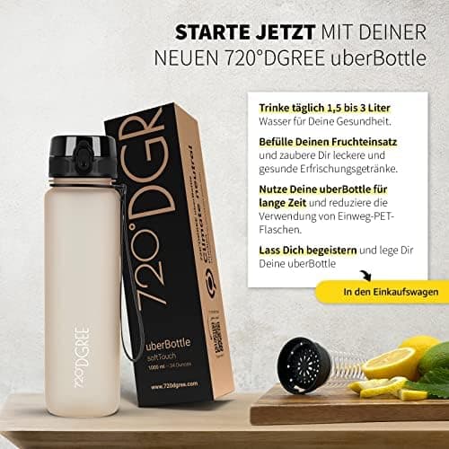 720°DGREE uberBottle Trinkflasche SoftTouch 500ml - Auslaufsicher, BPA-Frei - für Sport und Outdoor-Aktivitäten - Climat