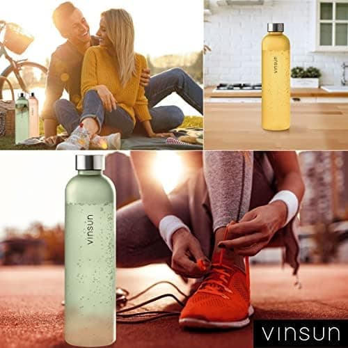 VINSUN Trinkflasche 1000ml - auslaufsicher, BPA frei, Tritan - Leichte Wasserflasche für Sport und Outdoor activities -