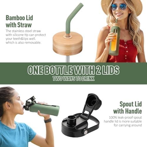 BLUEGO Glaswasserflasche 900ml BPA-frei für Outdoor Aktivitäten
| CADRES Glasbecher mit Zeitmarkierung und Silikonschut