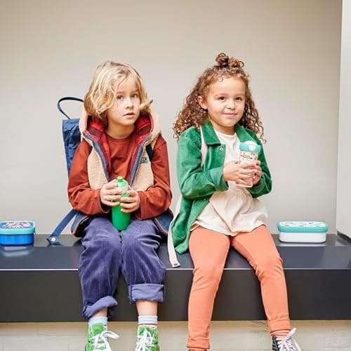 Mepal Brotdose Kinder Campus BPA-frei Animal Friends | Spezialfächerr box mit Gabel & Clip-Verschluss | 750 ml für Kinde