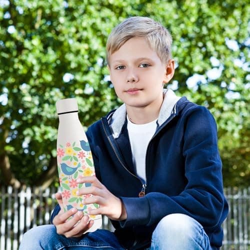Grsta Trinkflasche 500ml, BPA-freie Edelstahlflasche für Kinder, ideale Wasserspeicherung bei Kalt&warm