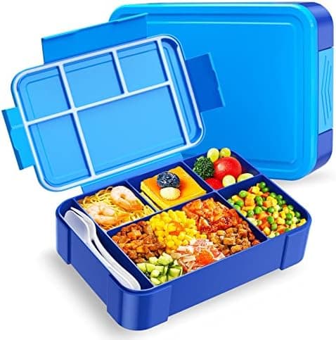 WayEee Brotdose Kinder 1330ml Auslaufsicher für Kindergarten & Schule (Blau)