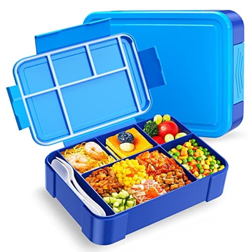 WayEee Brotdose Kinder 1330ml Auslaufsicher für Kindergarten & Schule (Blau)