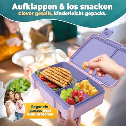 Kinder Brotdose mit Fächern Auslaufsicher & BPA frei
| Vesperbox Kinder Bento Box mit Fächern
| Frühstücksbox Kinder Br