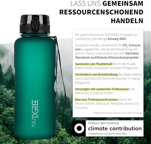 720°DGREE uberBottle Trinkflasche SoftTouch 500ml - Auslaufsicher, BPA-Frei - für Sport und Outdoor-Aktivitäten - Climat