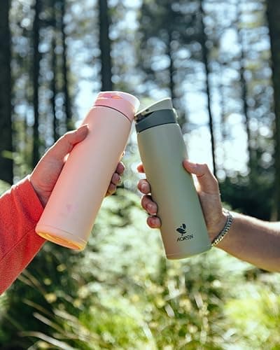 AORIN Trinkflasche Edelstahl 18/8, 500ml, BPA-Frei, Doppelwandig Isolierflasche für Sport, Schule und Outdooraktivitäten