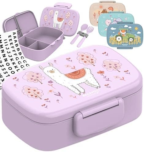 Bearfoot Brotdose Kinder BPAfrei mit Fächern Lunchbox für Mädchen & Jungen