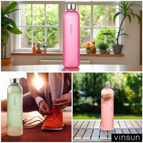 VINSUN Trinkflasche 1000ml - auslaufsicher, BPA frei, Tritan - Leichte Wasserflasche für Sport und Outdoor activities -