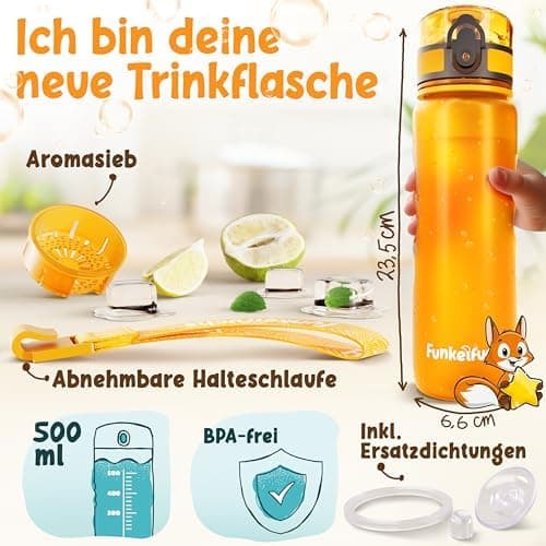 Nur für Funkelfuchs Trinkflaschen passende Ersatzdeckel 500ml (grün) - Luxus Design und Dauerhaftigkeit