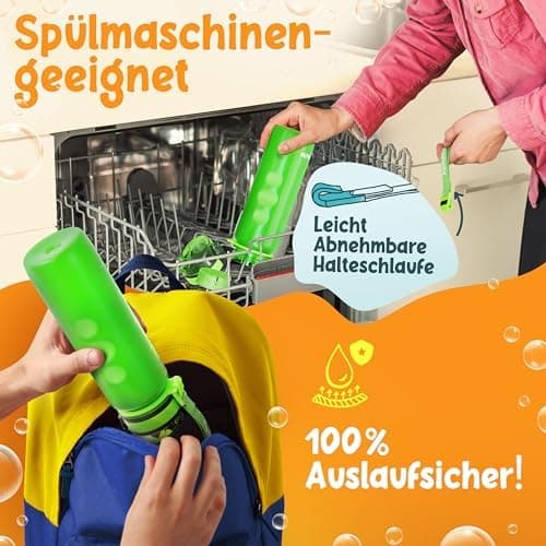 Nur für Funkelfuchs Trinkflaschen passende Ersatzdeckel 500ml (grün) - Luxus Design und Dauerhaftigkeit