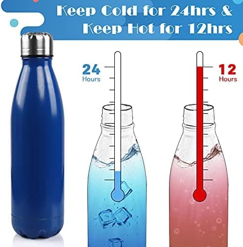 BOGI Doppelwandige Thermosflasche Edelstahl Trinkflasche Kinder Trinkflasche Schule Himmelblau Pink