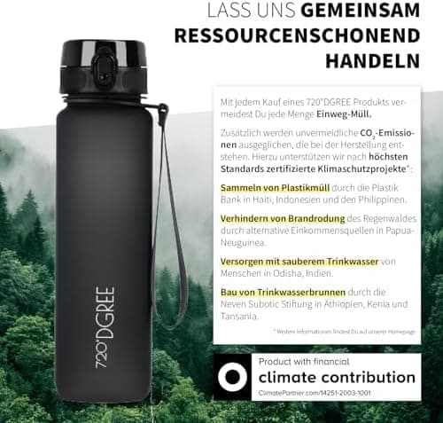 720°DGREE uberBottle Trinkflasche SoftTouch 500ml - Auslaufsicher, BPA-Frei - für Sport und Outdoor-Aktivitäten - Climat