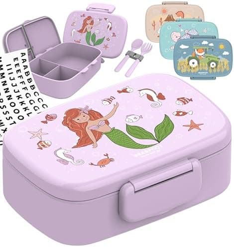Bearfoot Brotdose Kinder BPAfrei mit Fächern Lunchbox für Mädchen & Jungen