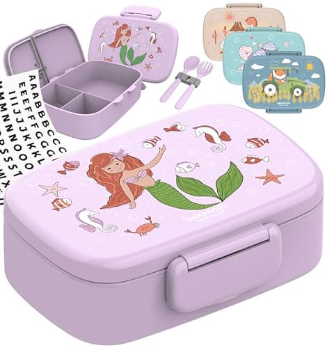 Bearfoot Brotdose Kinder BPAfrei mit Fächern Lunchbox für Mädchen & Jungen