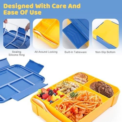 AiQInu Brotdose Kinder 1330ml für Schule und Ausflüge Global Recycled Standard