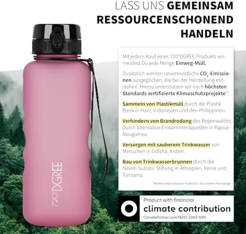 720°DGREE uberBottle Trinkflasche SoftTouch 500ml - Auslaufsicher, BPA-Frei - für Sport und Outdoor-Aktivitäten - Climat