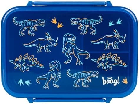 Baagl Brotdose Kinder für Schule – Snackdose mit Fächern (Panda)  
Baagl Brotdose für Mädchen – Lunchbox mit Trennfächer