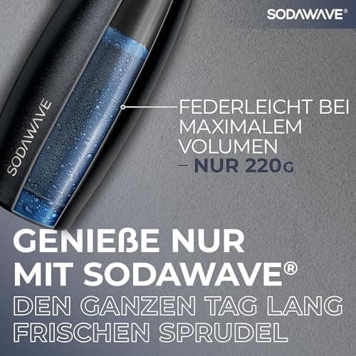 SODAWAVE® Trinkflasche Edelstahl extra groß [850ml] für SodaStream Crystal I 100% auslaufsichere Trinkflasche ideal für