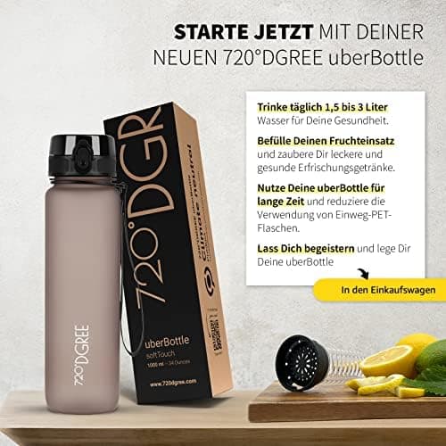 720°DGREE uberBottle Trinkflasche SoftTouch 500ml - Auslaufsicher, BPA-Frei - für Sport und Outdoor-Aktivitäten - Climat