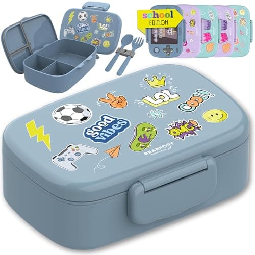 Bearfoot Brotdose Kinder BPAfrei mit Fächern Lunchbox für Mädchen & Jungen