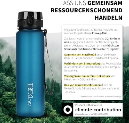 720°DGREE uberBottle Trinkflasche SoftTouch 500ml - Auslaufsicher, BPA-Frei - für Sport und Outdoor-Aktivitäten - Climat