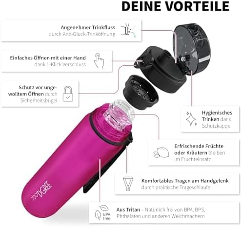 720°DGREE uberBottle Trinkflasche SoftTouch 500ml - Auslaufsicher, BPA-Frei - für Sport und Outdoor-Aktivitäten - Climat