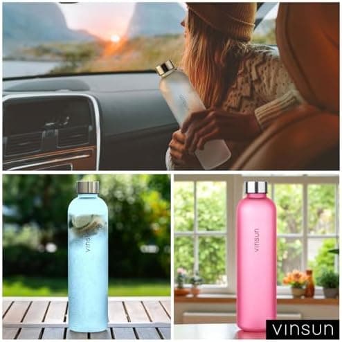 VINSUN Trinkflasche 1000ml - auslaufsicher, BPA frei, Tritan - Leichte Wasserflasche für Sport und Outdoor activities -