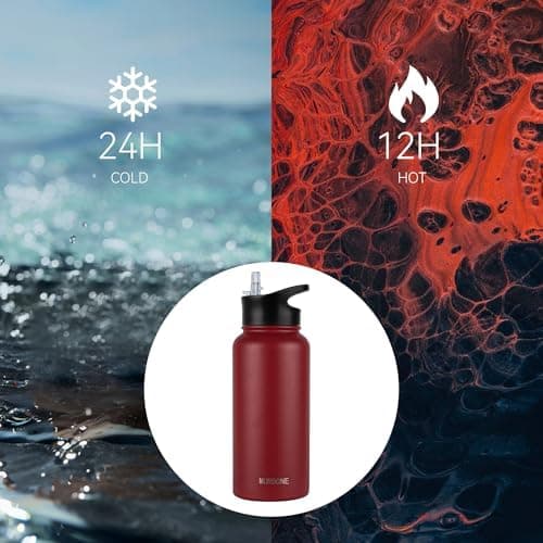 Edelstahl Trinkflasche 1.2L BPAfrei-Thermoskanne-Vakuum Doppelwandisolierung für Sport Campings-Reise-Kohlensäure Geeign
