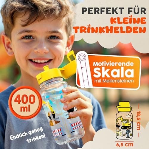 Trinkflasche Kinder auslaufsicher Regenbogen 400 ml Kohlensäure geeignet BPA-frei Tritan spülmaschinenfest Easy-Clean Ma