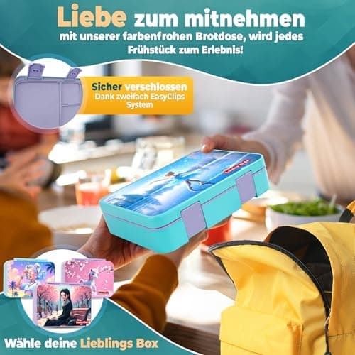 Kinder Brotdose mit Fächern Auslaufsicher & BPA frei
| Vesperbox Kinder Bento Box mit Fächern
| Frühstücksbox Kinder Br