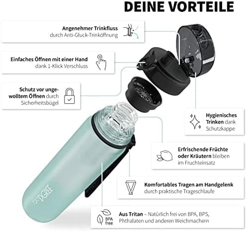 720°DGREE uberBottle Trinkflasche SoftTouch 500ml - Auslaufsicher, BPA-Frei - für Sport und Outdoor-Aktivitäten - Climat