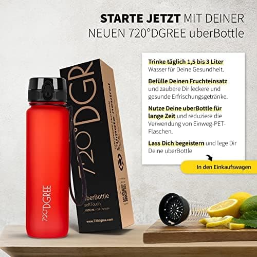 720°DGREE uberBottle Trinkflasche SoftTouch 500ml - Auslaufsicher, BPA-Frei - für Sport und Outdoor-Aktivitäten - Climat