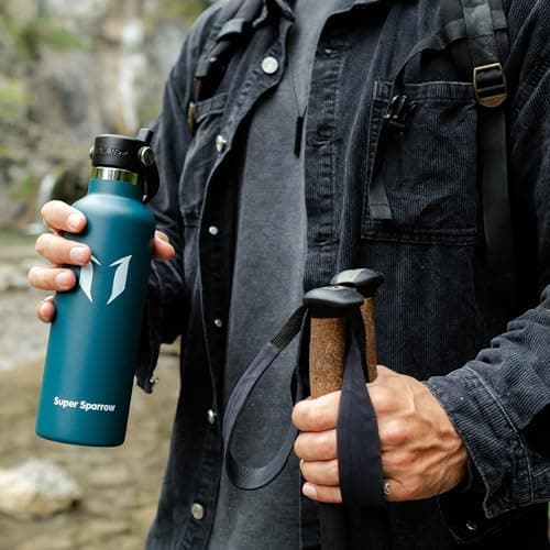 Super Sparrow Thermobecher für Sport und Outdoor - 500ml, 750ml - BPA-Frei, ClimatePartner certified - FlipFlow Trinkfla