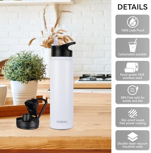 Edelstahl Trinkflasche 1.2L BPAfrei-Thermoskanne-Vakuum Doppelwandisolierung für Sport Campings-Reise-Kohlensäure Geeign