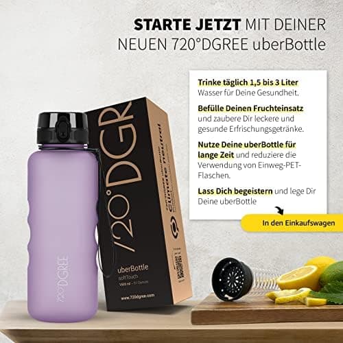 720°DGREE uberBottle Trinkflasche SoftTouch 500ml - Auslaufsicher, BPA-Frei - für Sport und Outdoor-Aktivitäten - Climat