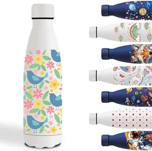 Grsta Trinkflasche 500ml, BPA-freie Edelstahlflasche für Kinder, ideale Wasserspeicherung bei Kalt&warm