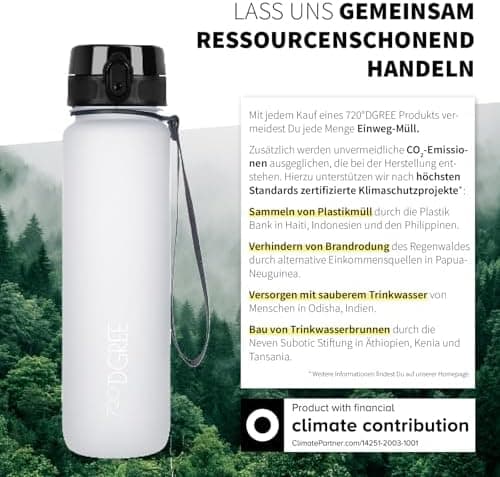 720°DGREE uberBottle Trinkflasche SoftTouch 500ml - Auslaufsicher, BPA-Frei - für Sport und Outdoor-Aktivitäten - Climat