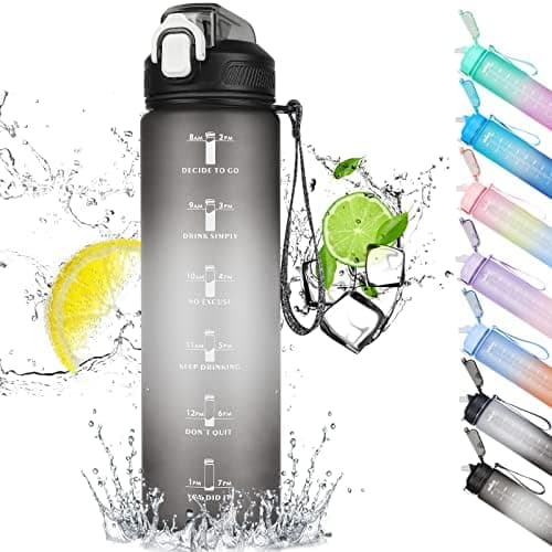 CodiCile Trinkflasche 1L - Ideal für Outdoor Aktivitäten mit Zeitmarkierung und Strohhalm
| CodiCile 1L Trinkflasche St
