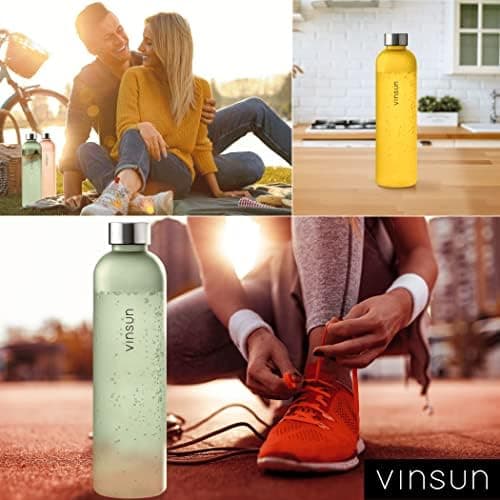 VINSUN Trinkflasche 1000ml - auslaufsicher, BPA frei, Tritan - Leichte Wasserflasche für Sport und Outdoor activities -