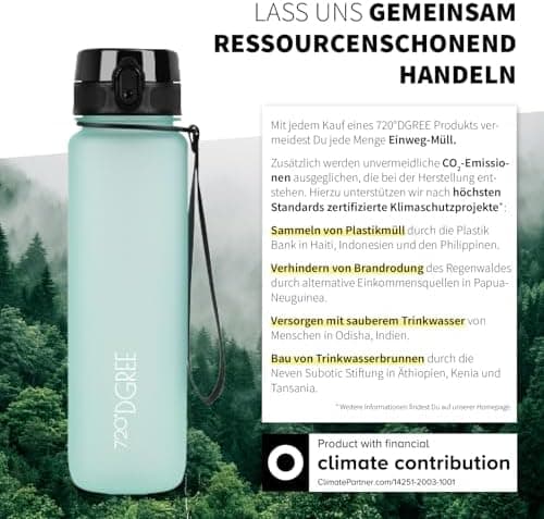720°DGREE uberBottle Trinkflasche SoftTouch 500ml - Auslaufsicher, BPA-Frei - für Sport und Outdoor-Aktivitäten - Climat