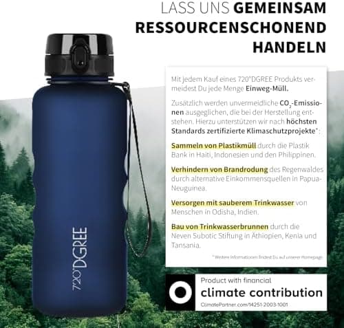 720°DGREE uberBottle Trinkflasche SoftTouch 500ml - Auslaufsicher, BPA-Frei - für Sport und Outdoor-Aktivitäten - Climat