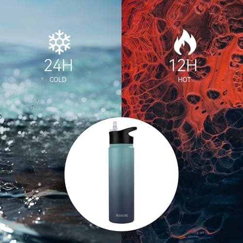 Edelstahl Trinkflasche 1.2L BPAfrei-Thermoskanne-Vakuum Doppelwandisolierung für Sport Campings-Reise-Kohlensäure Geeign