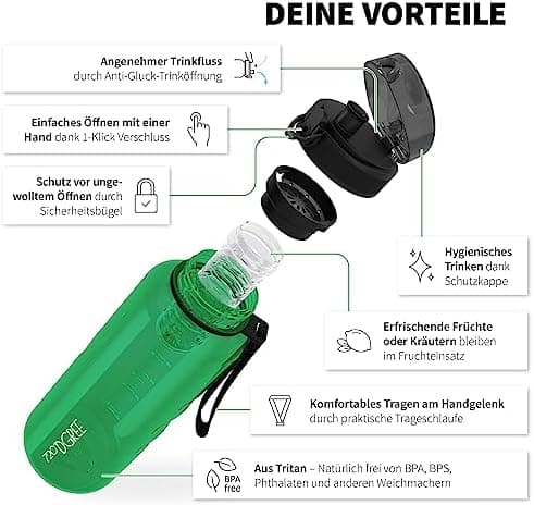 720°DGREE uberBottle Trinkflasche SoftTouch 500ml - Auslaufsicher, BPA-Frei - für Sport und Outdoor-Aktivitäten - Climat