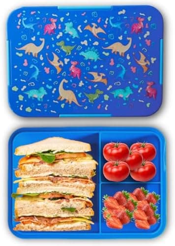 Magische Traumwelt Rosa Kinder Brotdose – Bento Lunchbox mit 3 Fächern – BPA-frei & Mikrowellen- & Spülmaschinengeeignet
