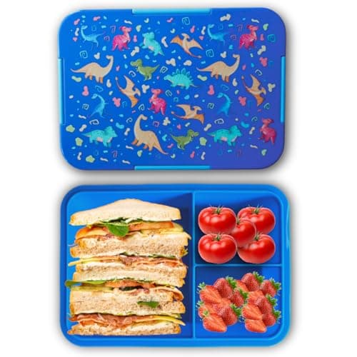 Magische Traumwelt Rosa Kinder Brotdose – Bento Lunchbox mit 3 Fächern – BPA-frei & Mikrowellen- & Spülmaschinengeeignet