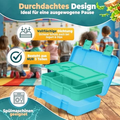 Kinder Brotdose mit Fächern Auslaufsicher & BPA frei
| Vesperbox Kinder Bento Box mit Fächern
| Frühstücksbox Kinder Br