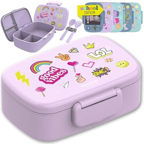 Bearfoot Brotdose Kinder BPAfrei mit Fächern Lunchbox für Mädchen & Jungen