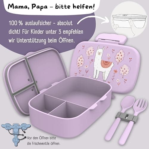 Bearfoot Brotdose Kinder BPAfrei mit Fächern Lunchbox für Mädchen & Jungen