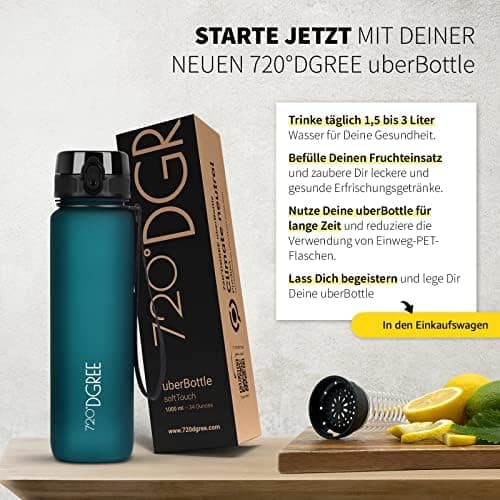 720°DGREE uberBottle Trinkflasche SoftTouch 500ml - Auslaufsicher, BPA-Frei - für Sport und Outdoor-Aktivitäten - Climat